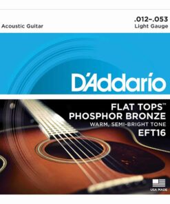 מיתרים לגיטרה אקוסטית דדריו - 12-53 - Daddario EFT16 Phosphor Bronze Flat Tops Guitar Strings