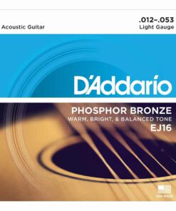 מיתרים לגיטרה אקוסטית דדריו - Daddario Phosphor Bronze EJ16 Acoustic Guitar Strings - 12-53