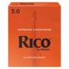 10 עלים לסקסופון סופרן מס' 3.0 ריקו - Rico RIA1030 Soprano Saxophone 3.0 Reeds 10Pack