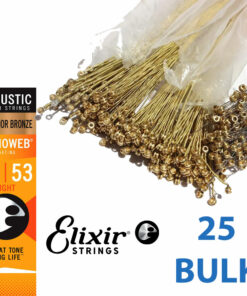 25 סטים מיתרים לגיטרה אקוסטית אליקסיר - 12-53 -  Elixir 16057 NANOWEB Phosphor Bronze 25Pack